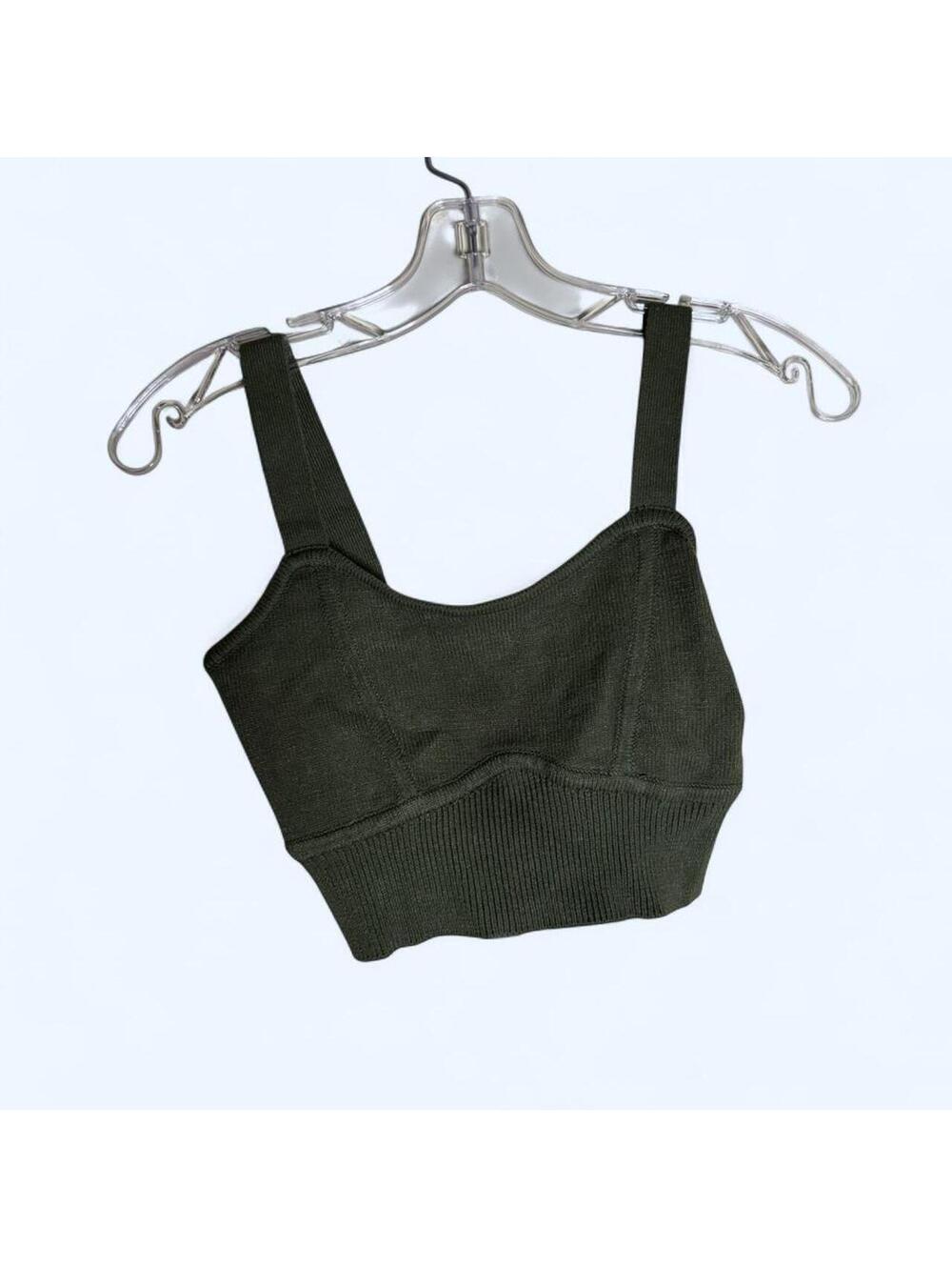 Olive green House of Harlow crop top